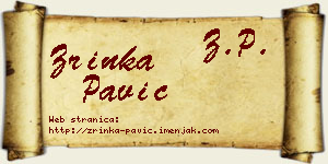 Zrinka Pavić vizit kartica